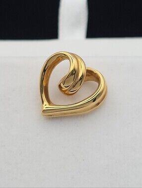 Vintage Fine Jewelry 14k Ma Michael Anthony Open Heart Puffy Pendant Slide